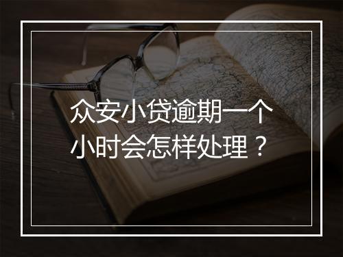 众安小贷逾期一个小时会怎样处理？