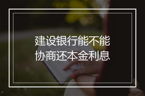 建设银行能不能协商还本金利息