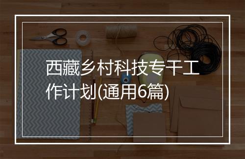 西藏乡村科技专干工作计划(通用6篇)