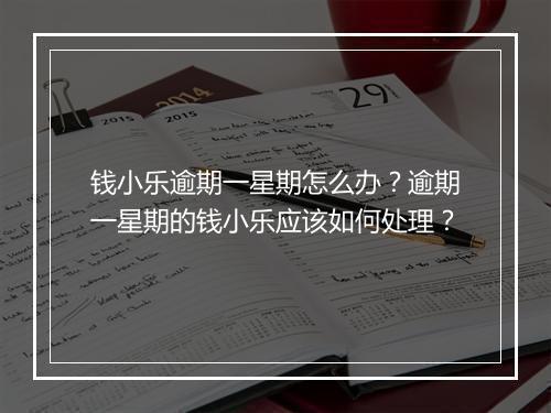 钱小乐逾期一星期怎么办？逾期一星期的钱小乐应该如何处理？