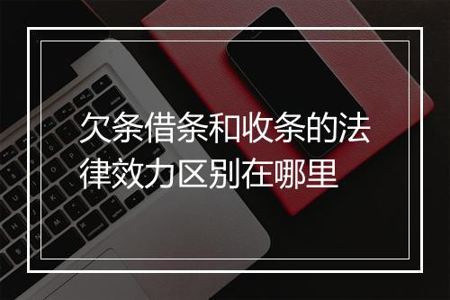 欠条借条和收条的法律效力区别在哪里