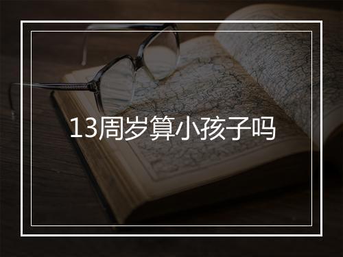13周岁算小孩子吗
