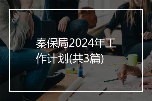 秦保局2024年工作计划(共3篇)