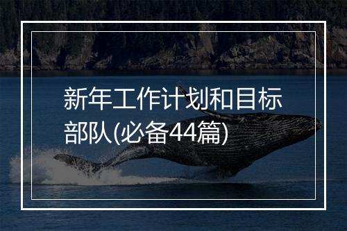 新年工作计划和目标部队(必备44篇)