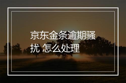 京东金条逾期骚扰 怎么处理