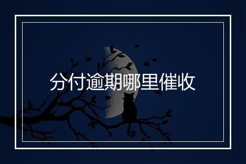 分付逾期哪里催收