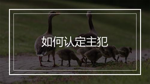 如何认定主犯