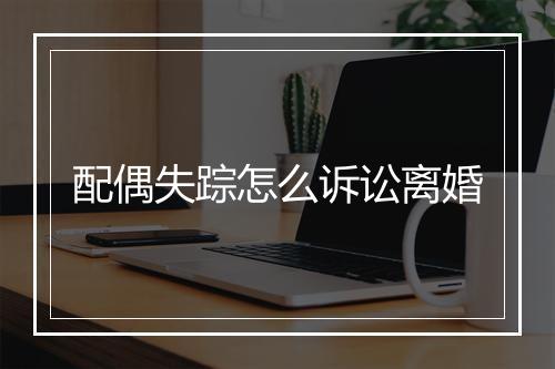 配偶失踪怎么诉讼离婚