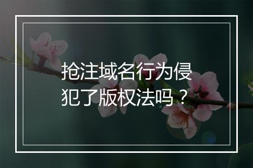 抢注域名行为侵犯了版权法吗？