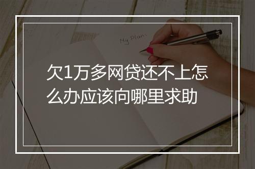 欠1万多网贷还不上怎么办应该向哪里求助