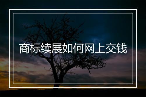 商标续展如何网上交钱