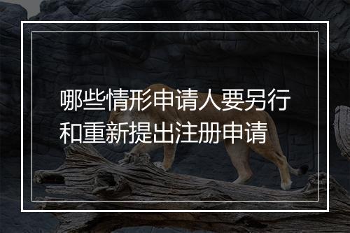 哪些情形申请人要另行和重新提出注册申请