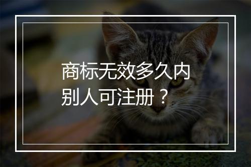 商标无效多久内别人可注册？