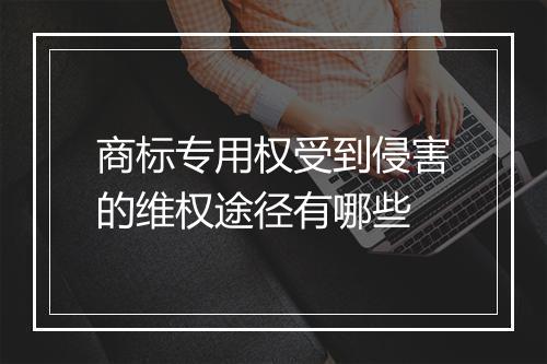 商标专用权受到侵害的维权途径有哪些