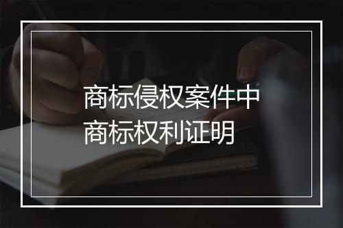 商标侵权案件中商标权利证明