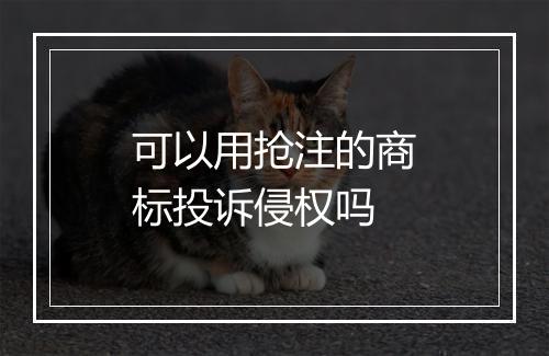 可以用抢注的商标投诉侵权吗