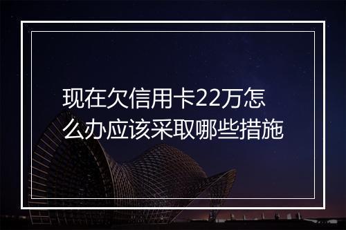 现在欠信用卡22万怎么办应该采取哪些措施