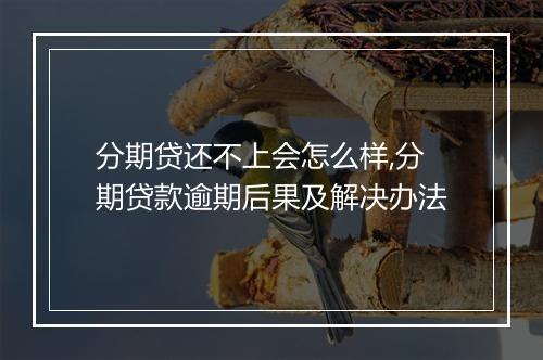 分期贷还不上会怎么样,分期贷款逾期后果及解决办法