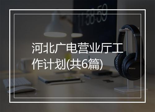 河北广电营业厅工作计划(共6篇)