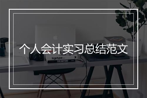 个人会计实习总结范文