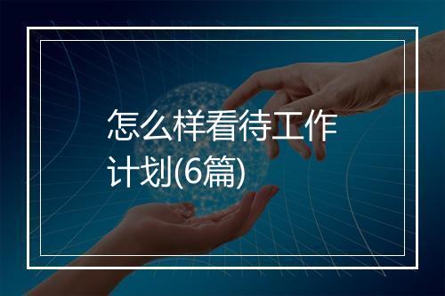 怎么样看待工作计划(6篇)