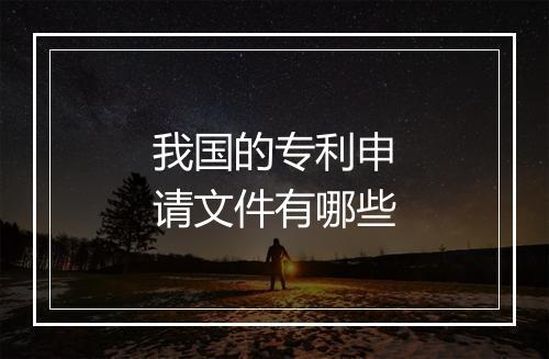 我国的专利申请文件有哪些