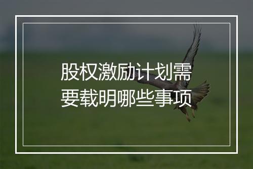 股权激励计划需要载明哪些事项