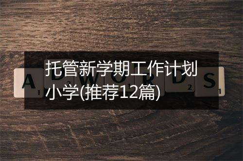 托管新学期工作计划小学(推荐12篇)