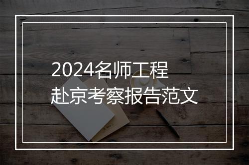 2024名师工程赴京考察报告范文