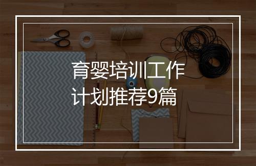 育婴培训工作计划推荐9篇