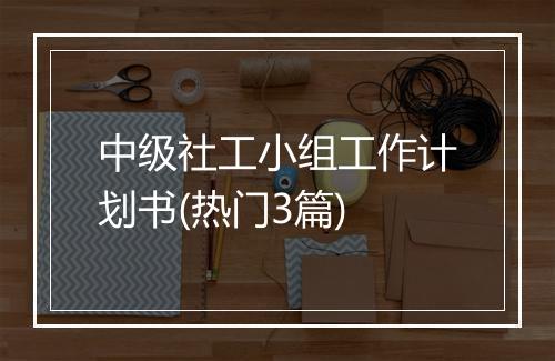 中级社工小组工作计划书(热门3篇)