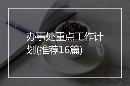 办事处重点工作计划(推荐16篇)