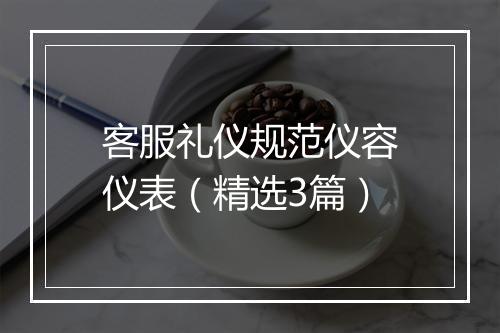 客服礼仪规范仪容仪表（精选3篇）
