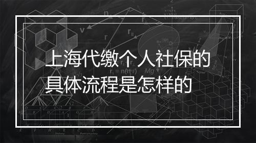 上海代缴个人社保的具体流程是怎样的