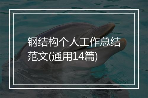 钢结构个人工作总结范文(通用14篇)