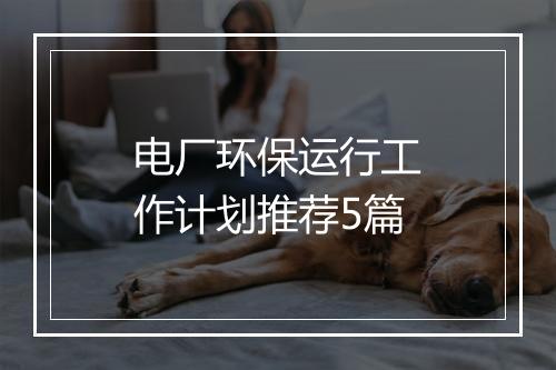 电厂环保运行工作计划推荐5篇