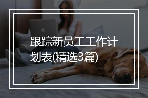 跟踪新员工工作计划表(精选3篇)