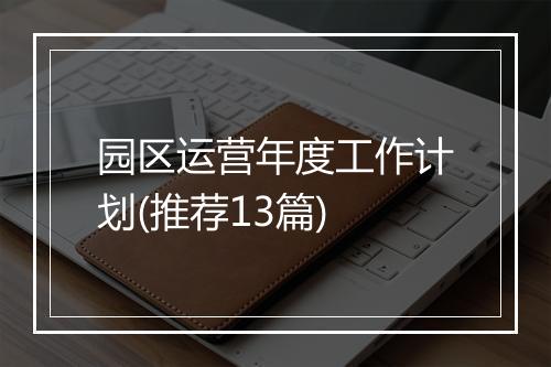 园区运营年度工作计划(推荐13篇)