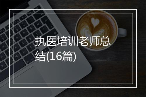 执医培训老师总结(16篇)