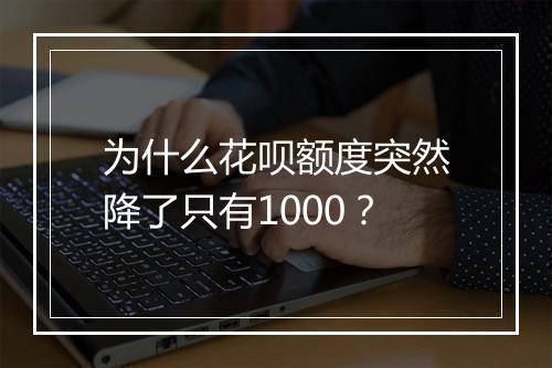 为什么花呗额度突然降了只有1000？