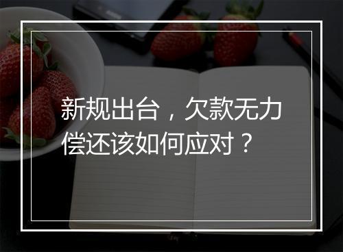 新规出台，欠款无力偿还该如何应对？