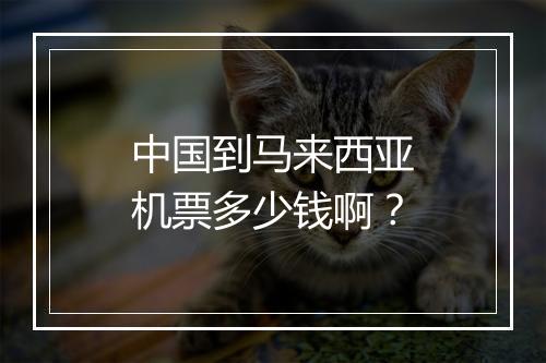 中国到马来西亚机票多少钱啊？