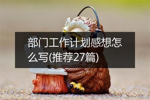 部门工作计划感想怎么写(推荐27篇)
