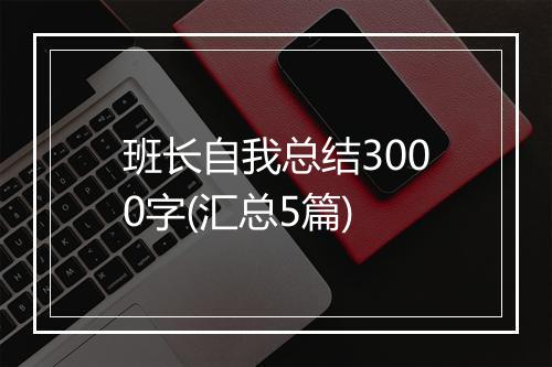 班长自我总结3000字(汇总5篇)