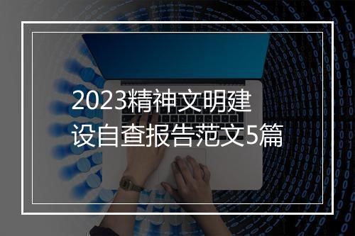 2023精神文明建设自查报告范文5篇