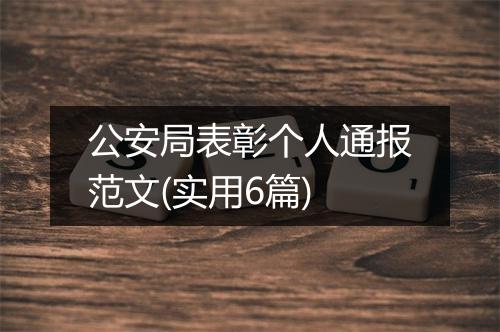 公安局表彰个人通报范文(实用6篇)