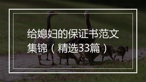 给媳妇的保证书范文集锦（精选33篇）
