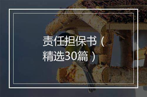 责任担保书（精选30篇）