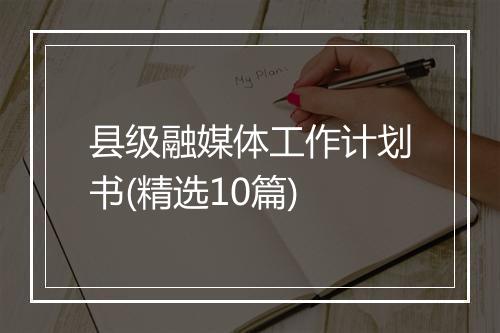 县级融媒体工作计划书(精选10篇)