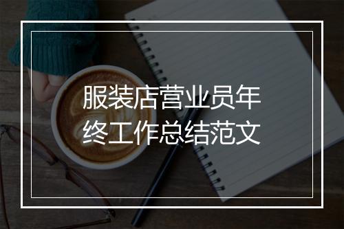 服装店营业员年终工作总结范文